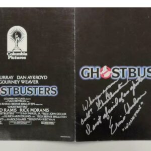 Ernie Hudson signed Ghostbusters Movie Premiere Credits Sheet + Quote (PSA/DNA authenticated)
