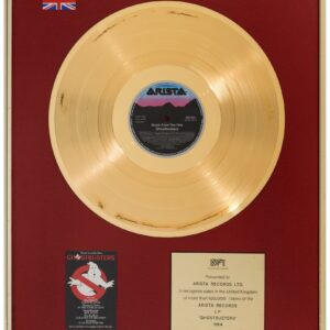 Ghostbusters Soundtrack – BPI Gold Sales Award (Arista Records Ltd., 1984)