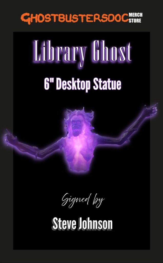 Library Ghost Desktop LED Statue 6" – Signed by Steve Johnson (GhostbustersDoc Merch Store Exclusive)